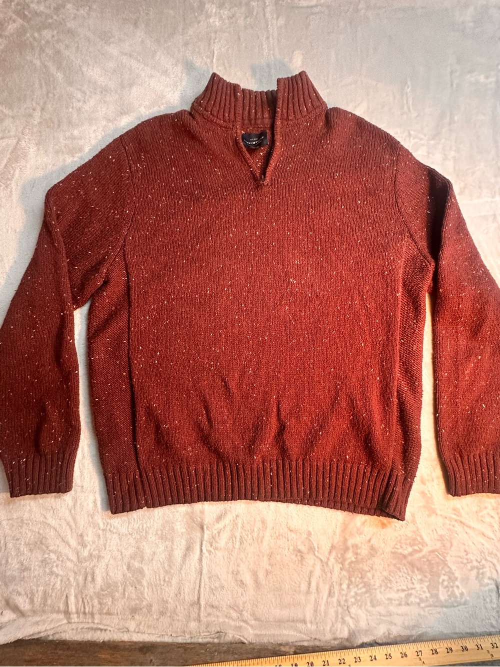 Lucky Brand Men's Rust Speckled Quarter-Zip Sweater XXL